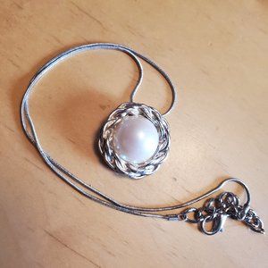 16" Silver Tone Artisan Woven Pendant Necklace NWT